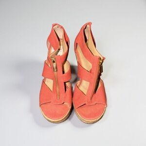 Michael Kors Coral Sandals with Gold Accents